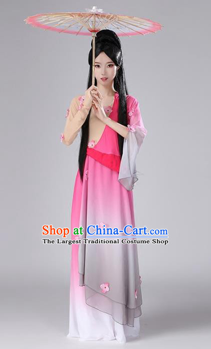 Top Chinese Classical Dance Pink Dress Outfits Woman Umbrella Dance Garment Costume Traditional Dance Performance Clothing