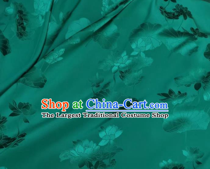 Chinese Classical Jacquard Satin Cloth Traditional Flowers Vase Pattern Brocade Drapery Cheongsam Green Silk Fabric