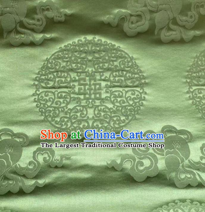 Chinese Jacquard Tapestry Material Traditional Qipao Dress Drapery Silk Fabric Classical Lucky Pattern Green Brocade Cloth