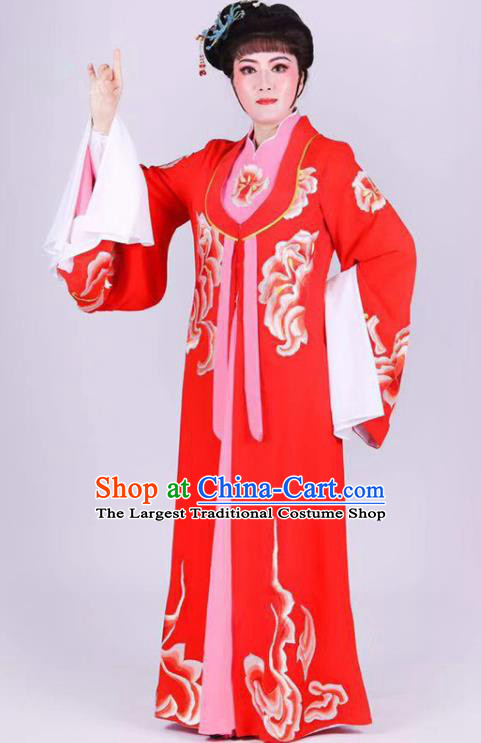 Chinese Shaoxing Opera Young Mistress Garment Beijing Opera Noble Lady Clothing Traditional Peking Opera Actress Red Dress