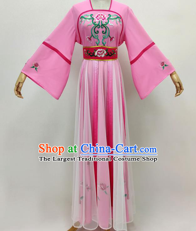 Chinese Beijing Opera Diva Clothing Traditional Peking Opera Hua Tan Pink Dress Shaoxing Opera Fairy Garment