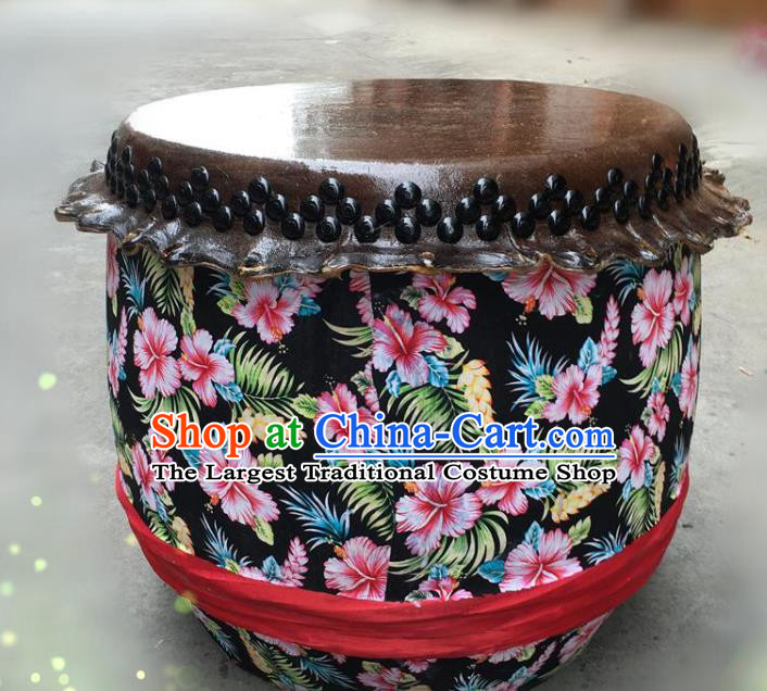 Handmade Chinese New Year Cowhide Drum Traditional Lion Dance Wood Drum Folk Dance Stage Prop