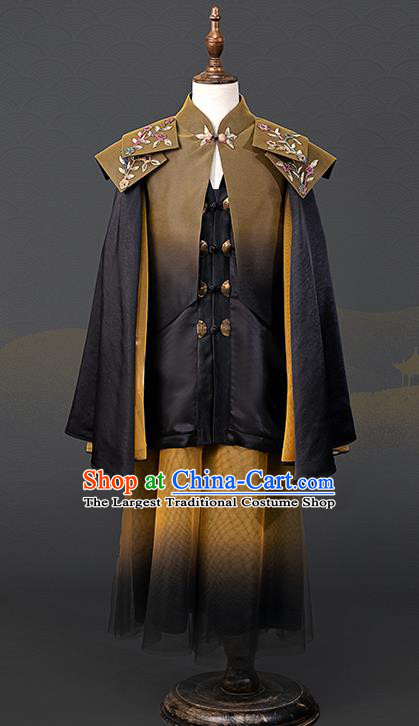 Top China Chorus Ginger Cloak Uniforms Boys Performance Wear Children Catwalks Clothing Kids Classical Dance Costumes