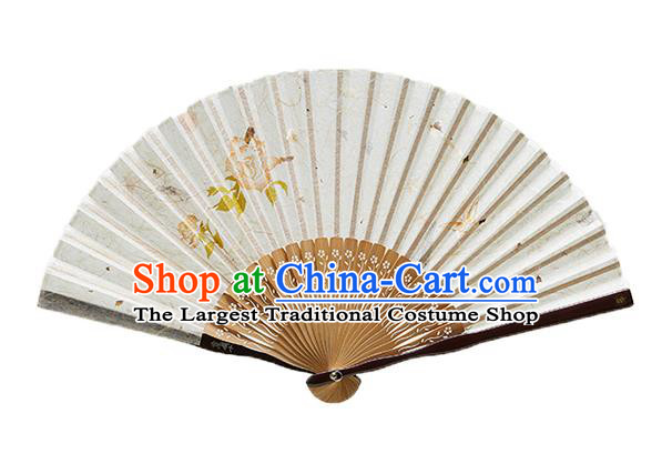 Handmade Chinese Printing Folding Fan Bamboo Fan Female Accordion Craft Fans