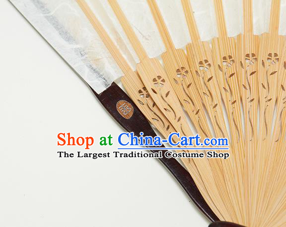 Handmade Chinese Printing Folding Fan Bamboo Fan Female Accordion Craft Fans