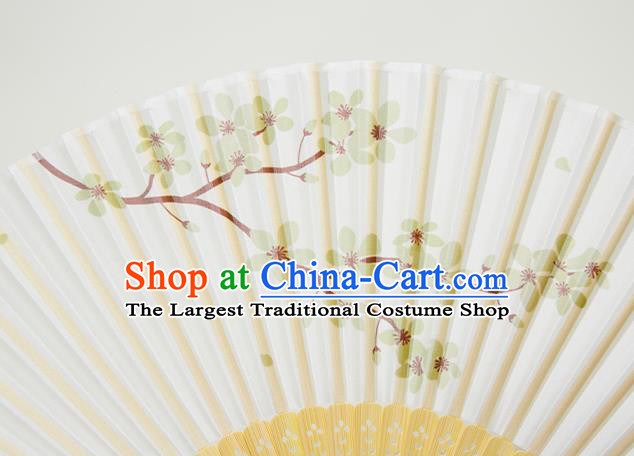 Handmade Chinese Craft Fans Printing Sakura Folding Fan Bamboo Fan Female Accordion