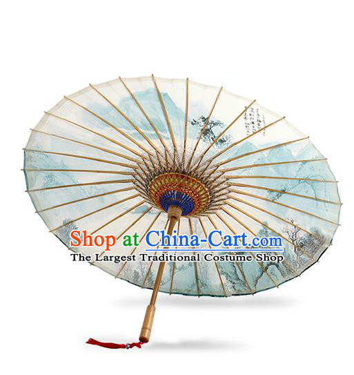 China Classical Dance Umbrella Woman Paper Umbrella Handmade Landscape Painting Oil Paper Umbrella Traditional Drama Umbrellas