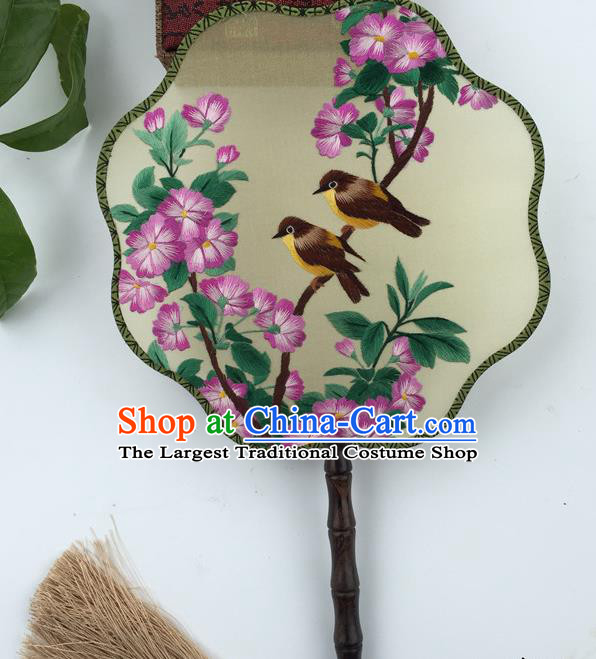 China Vintage Silk Fans Handmade Double Sided Embroidered Fan Suzhou Embroidery Fan Traditional Cultural Dance Fan