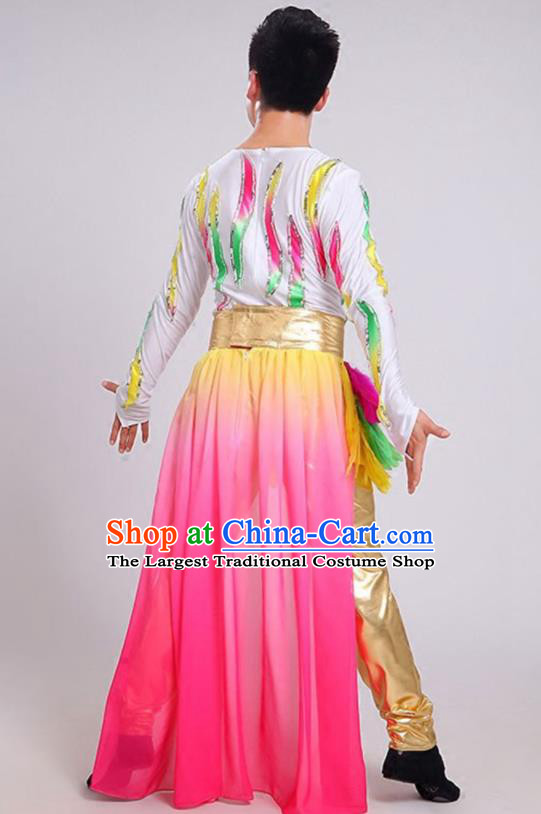 China Male Yangko Dance Clothing Opening Dance Garment Costumes Folk Dance Outfits Drum Dance Uniforms