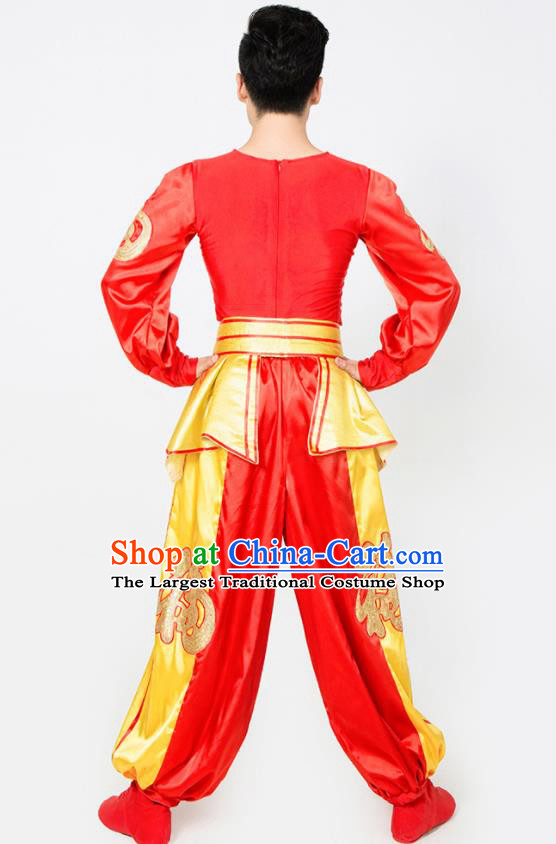 China Folk Dance Outfits Drum Dance Uniforms Male Yangko Dance Clothing New Year Fan Dance Garment Costumes