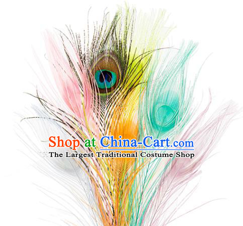 Professional Girl Stage Performance Colorful Feather Hair Crown Classical Dance Hair Accessories Peacock Dance Hair Stick