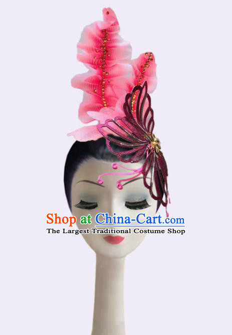 China Folk Dance Hair Accessories Opening Dance Butterfly Headdress Yangko Dance Performance Hair Crown