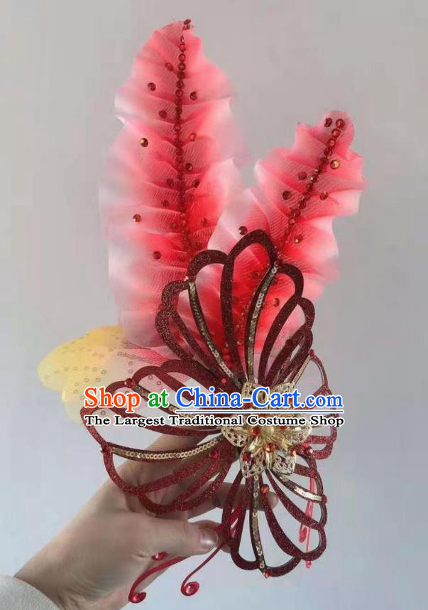 China Folk Dance Hair Accessories Opening Dance Butterfly Headdress Yangko Dance Performance Hair Crown