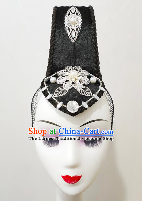 Chinese Female Solo Dance Hairpieces Classical Dance Wigs Chignon Stage Performance Hair Accessories
