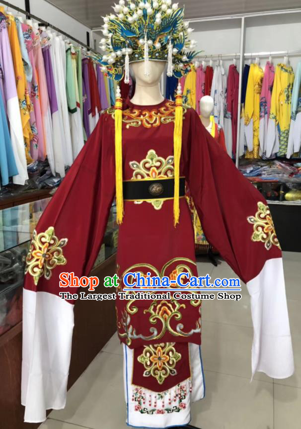 China Ancient Old Countess Clothing Peking Opera Laodan Red Dress Beijing Opera Elderly Woman Costume Shaoxing Opera Dame Uniforms