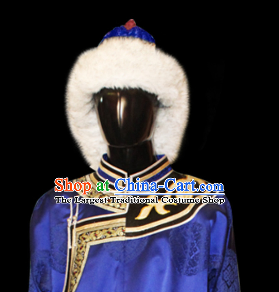 Top Traditional Chinese Mongol Nationality Noble Hat for Men