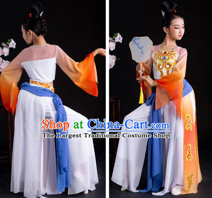 China Children Classical Dance Costumes Girl Stage Performance Dancewear Court Dance Clothing Palace Fan Dance Outfits