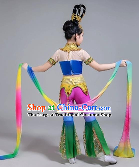 China Flying Dance Clothing Dunhuang Apsaras Dance Dress Children Classical Dance Costumes Girl Stage Performance Dancewear