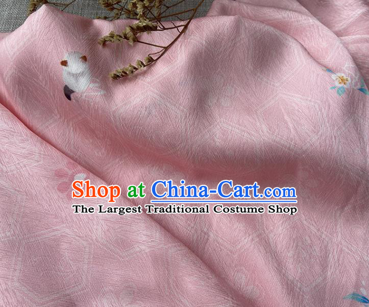 China Traditional Hanfu Dress Silk Fabric Jacquard Pink Brocade Tang Suit Damask Classical Hexagon Pattern Satin Tapestry