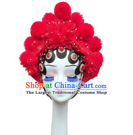China Classical Dance Headdress Traditional Peking Opera Wigs and Headpieces Court Dance Hair Accessories