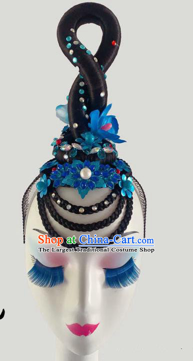 Chinese Classical Dance Hair Accessories Stage Performance Wigs Chignon Woman Solo Dance Hairpieces