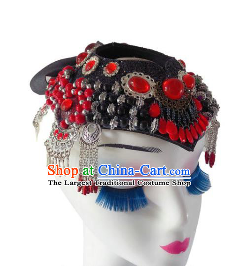 China Ethnic Woman Performance Hair Accessories Mongolian Nationality Dance Headwear Mongol Minority Folk Dance Headdress
