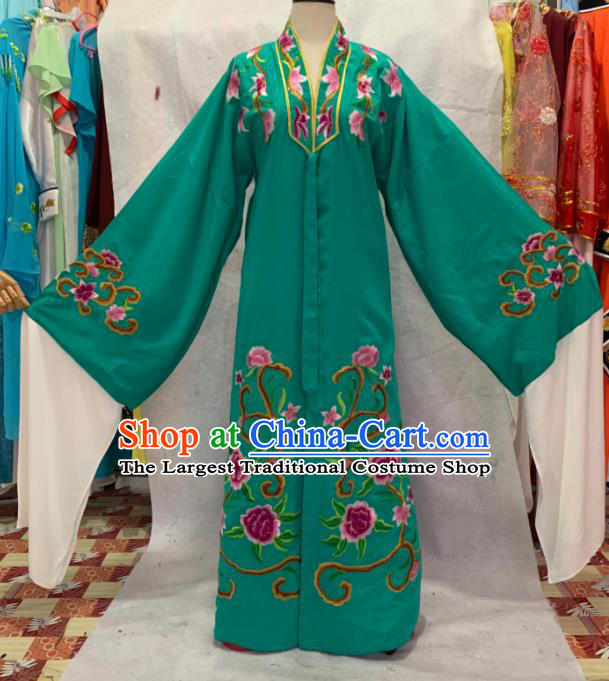 China Beijing Opera Xiaosheng Embroidered Green Robe Traditional Opera Scholar Clothing Henan Opera Young Male Garment Costumes