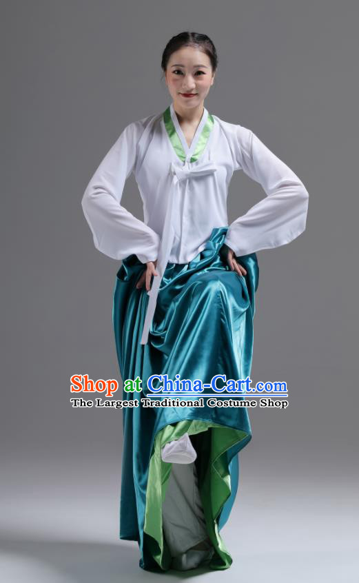 Korean Woman Dance Green Dress Uniforms Dance Fashion China Classical Dance Clothing Women Stage Performance Costumes