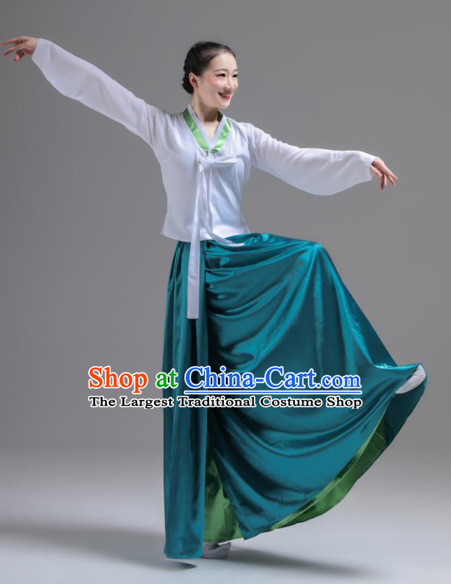 Korean Woman Dance Green Dress Uniforms Dance Fashion China Classical Dance Clothing Women Stage Performance Costumes