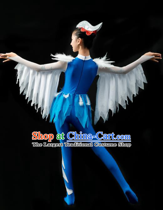 Professional Eagle Dance Feather Dress Children Dance Competition Clothing Girl Dancewear Bird Dance Garment Costume