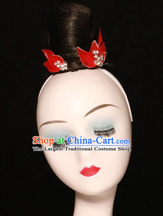 China Classical Dance Hair Accessories Fairy Dance Hair Clasp Stage Performance Wigs Chignon Umbrella Dance Hairpieces