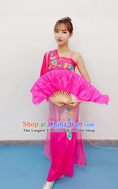 Chinese New Year Yangko Dance Costume Fan Dance Clothing Folk Dance Rosy Outfits Woman Stage Performance Garments