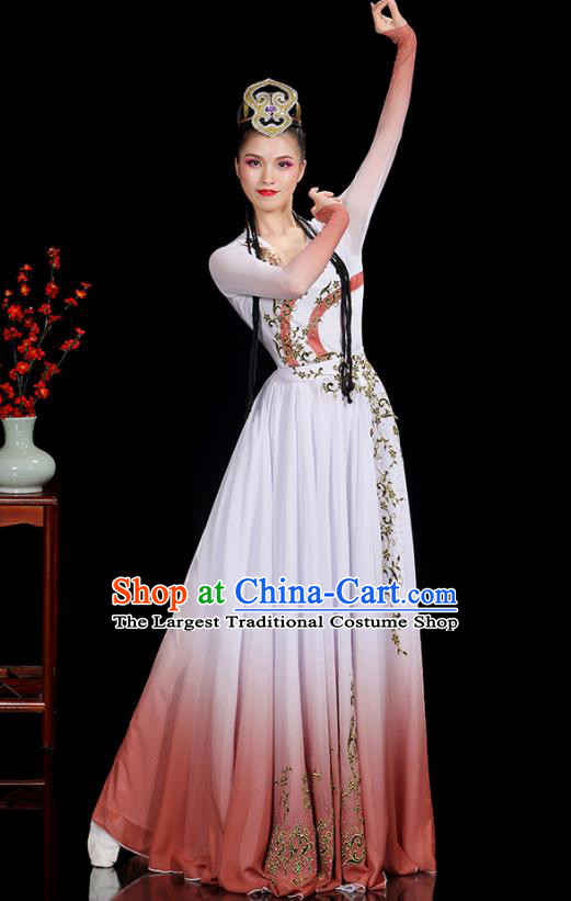 Chinese Xinjiang Minority Woman Dance Clothing Uyghur Ethnic Folk Dance Costumes Uighur Nationality Stage Performance Dress Outfits