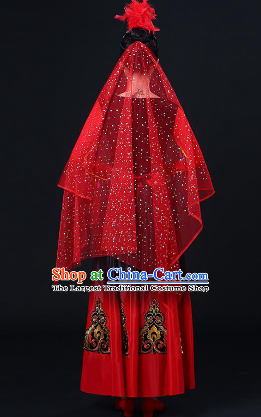 Chinese Uyghur Nationality Dance Dress Outfits Uighur Minority Opening Dance Clothing Xinjiang Ethnic Female Performance Costumes