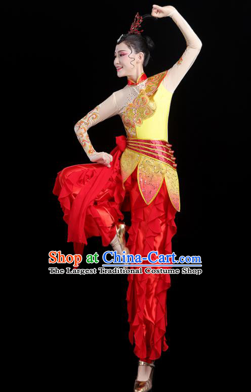 Chinese Folk Dance Clothing Traditional Fan Dance Outfits Female Drum Dance Costumes Yangko Performance Apparels