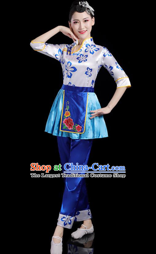 Chinese Yangko Performance Apparels Square Folk Dance Clothing Traditional Fan Dance Outfits Country Woman Dance Costumes