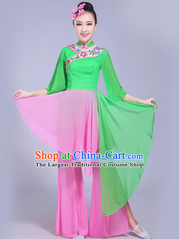 Chinese Folk Dance Costumes Yangko Performance Apparels Women Group Square Dance Clothing Traditional Fan Dance Outfits