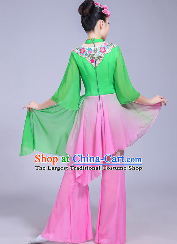 Chinese Folk Dance Costumes Yangko Performance Apparels Women Group Square Dance Clothing Traditional Fan Dance Outfits