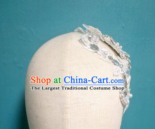 China Folk Dance White Flowers Hair Comb Yangko Dance Hair Accessories Fan Dance Headpiece Women Yangge Hairpin