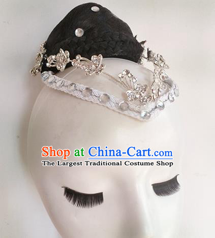 Chinese Mongolian Dance Hairpieces Traditional Stage Performance Wigs Chignon Classical Dance Hair Accessories Female Dance Headdress