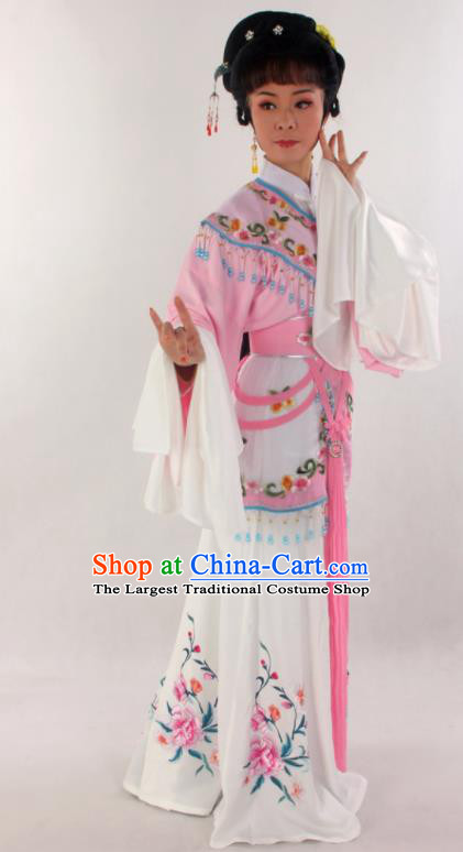 Chinese Beijing Opera Diva Garment Costumes A Dream in Red Mansions Ancient Princess Pink Dress Outfits Traditional Shaoxing Opera Actress Clothing