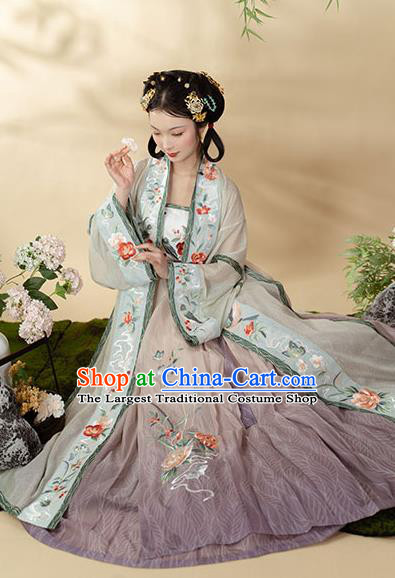 China Song Dynasty Nobility Infanta Historical Clothing Ancient Royal Princess Apparels Traditional Hanfu Dress Garments