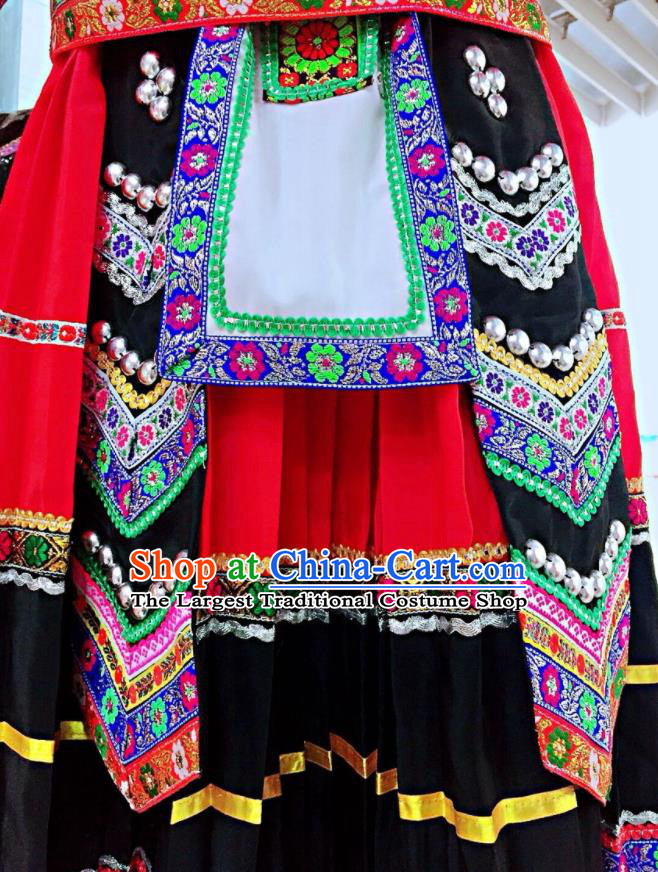 Chinese Yunnan Minority Children Dance Clothing Yao Nationality Dance Uniforms Miao Ethnic Group Girl Garment Costumes