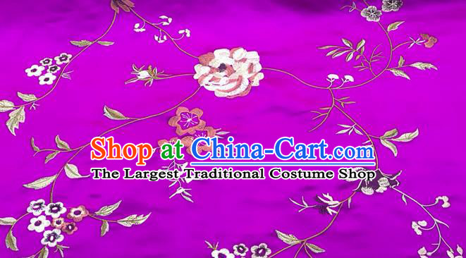 China Classical Qipao Dress Brocade Material Tang Suit Drapery Traditional Cheongsam Silk Fabric Embroidered Rosy Damask Cloth