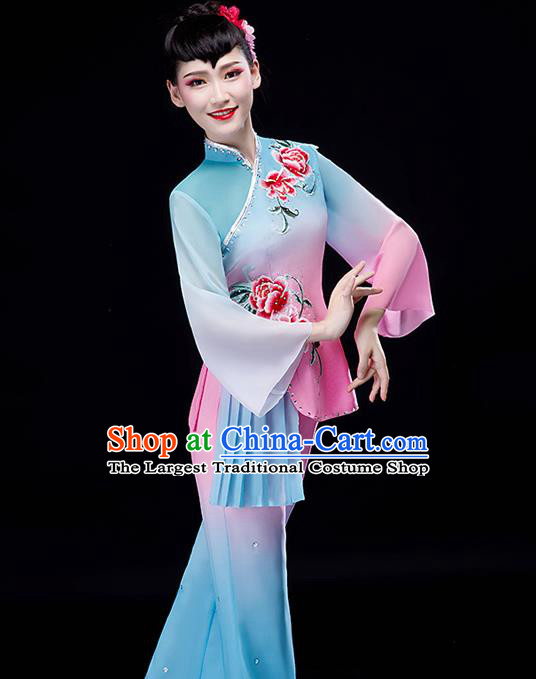 Chinese Fan Dance Apparels Folk Dance Uniforms Traditional Women Square Dance Garment Costumes Yangko Performance Clothing