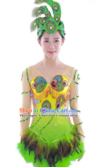 Chinese Classical Dance Hair Accessories Dai Nationality Peacock Dance Hair Crown Women Stage Performance Headpieces