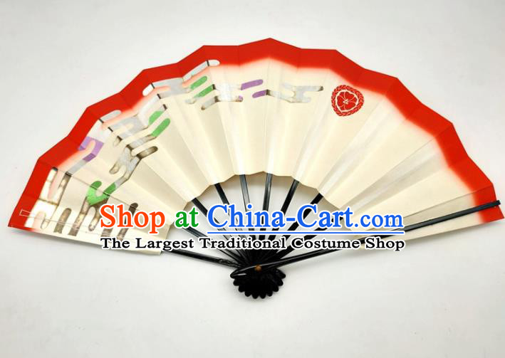 Japanese Traditional Geisha Dance Folding Fan Stage Performance Accordion Handmade Printing Silk Fan