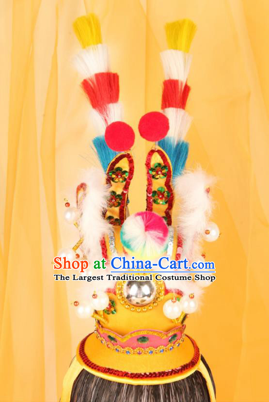 Chinese Beijing Opera Monkey King Hair Crown Headdress Handmade Opera Hair Accessories Peking Opera Sun Wukong Headpieces
