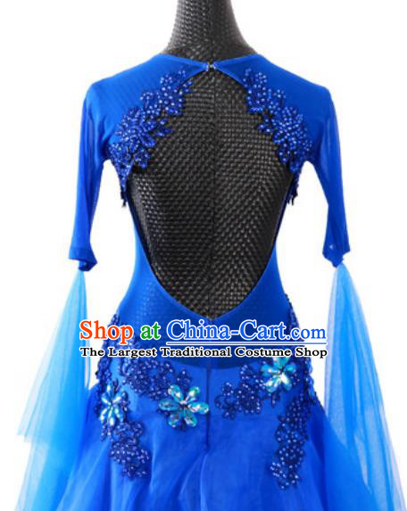 Custom Ballroom Dancing Royalblue Dress Modern Dance Clothing International Dance Garment Woman Waltz Dancewear