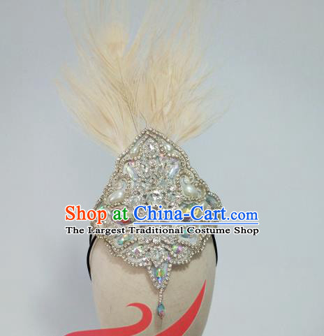 Top China Ethnic Stage Performance Headdress Dai Nationality Peacock Dance Feather Hair Crown Minority Group Dance Hair Accessories